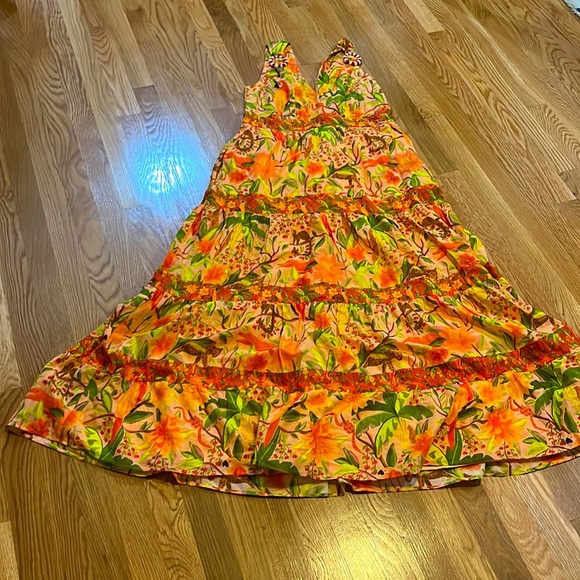 Anthropologie Farm Rio Tropical Tiered Maxi Dress Size Medium NWT - Picture 7 of 16